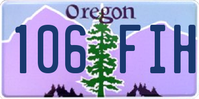 OR license plate 106FIH