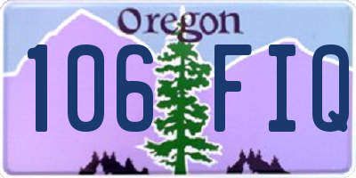 OR license plate 106FIQ