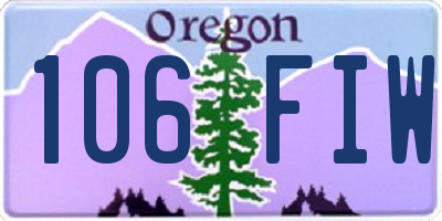 OR license plate 106FIW