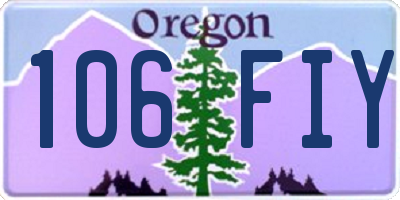 OR license plate 106FIY