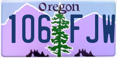 OR license plate 106FJW