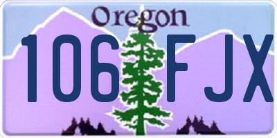 OR license plate 106FJX