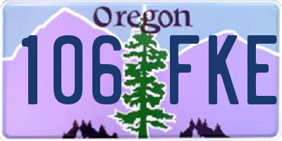 OR license plate 106FKE
