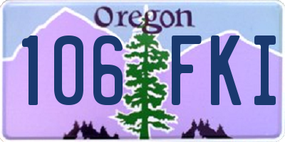 OR license plate 106FKI