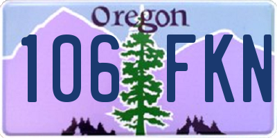 OR license plate 106FKN
