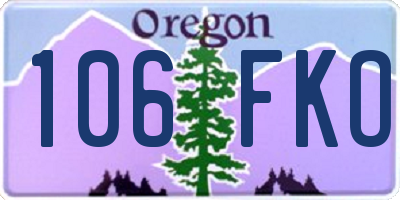 OR license plate 106FKO