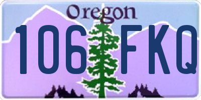 OR license plate 106FKQ