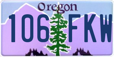 OR license plate 106FKW