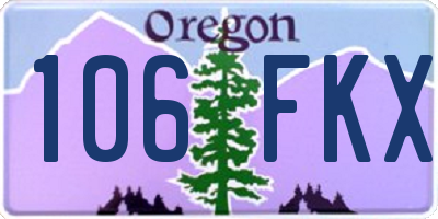 OR license plate 106FKX