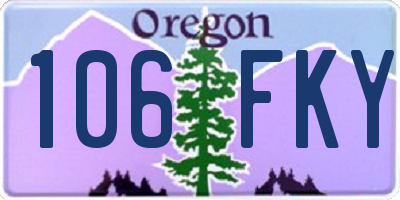 OR license plate 106FKY