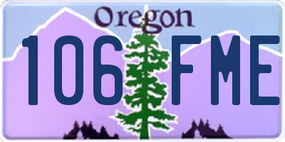 OR license plate 106FME