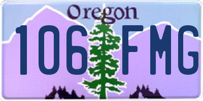 OR license plate 106FMG