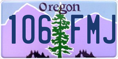 OR license plate 106FMJ
