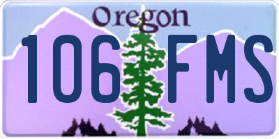 OR license plate 106FMS