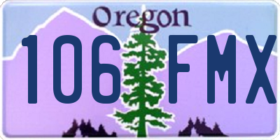 OR license plate 106FMX