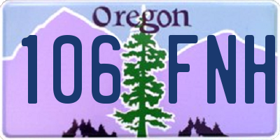 OR license plate 106FNH