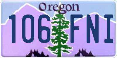 OR license plate 106FNI