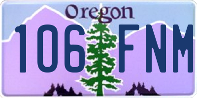 OR license plate 106FNM