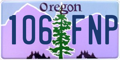 OR license plate 106FNP