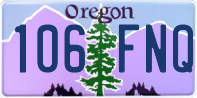OR license plate 106FNQ
