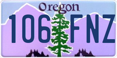 OR license plate 106FNZ