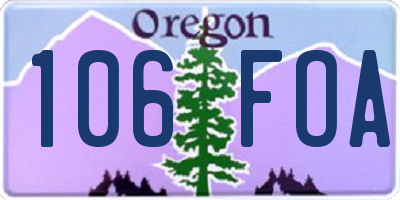 OR license plate 106FOA