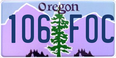 OR license plate 106FOC