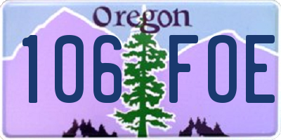 OR license plate 106FOE