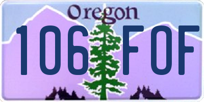 OR license plate 106FOF
