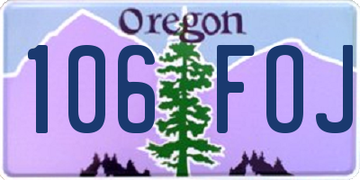 OR license plate 106FOJ