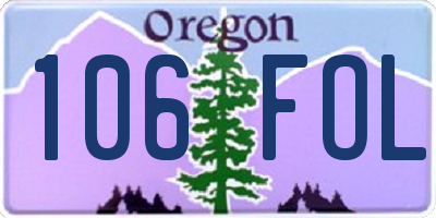 OR license plate 106FOL