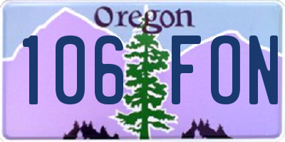 OR license plate 106FON