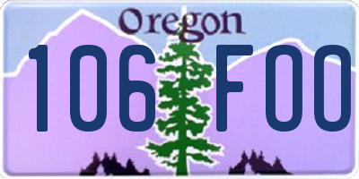 OR license plate 106FOO