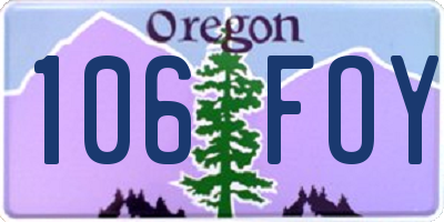 OR license plate 106FOY