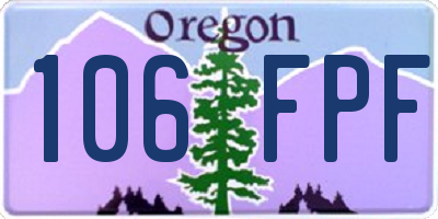 OR license plate 106FPF