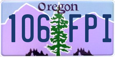 OR license plate 106FPI