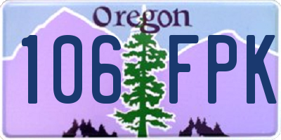 OR license plate 106FPK