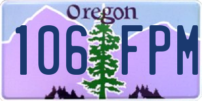 OR license plate 106FPM