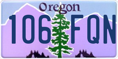 OR license plate 106FQN