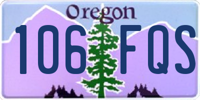 OR license plate 106FQS