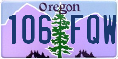OR license plate 106FQW