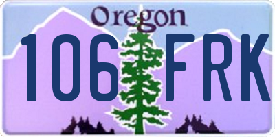 OR license plate 106FRK