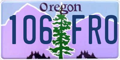 OR license plate 106FRO