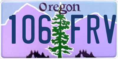 OR license plate 106FRV