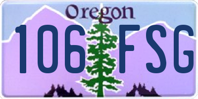 OR license plate 106FSG