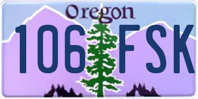 OR license plate 106FSK