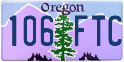 OR license plate 106FTC