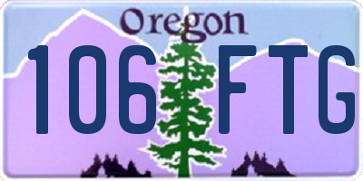 OR license plate 106FTG