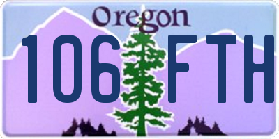OR license plate 106FTH