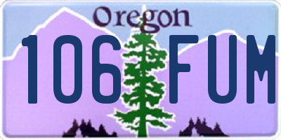 OR license plate 106FUM